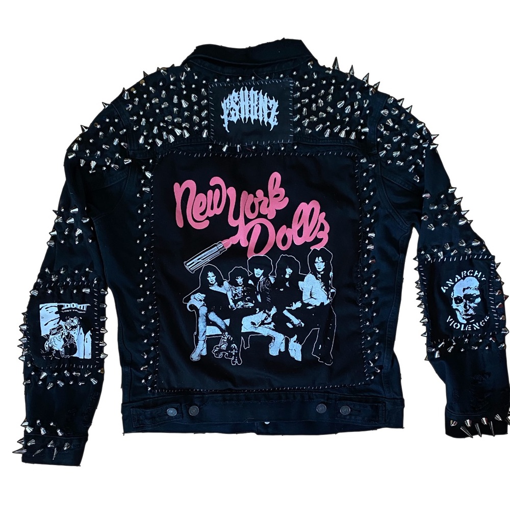 Sold!!!Levi's black denim spike punk  jacket